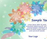 Green card with colorful flowers